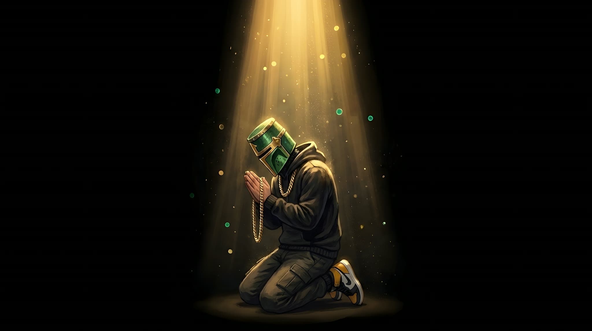The prayer — a shaft of light in a dark room